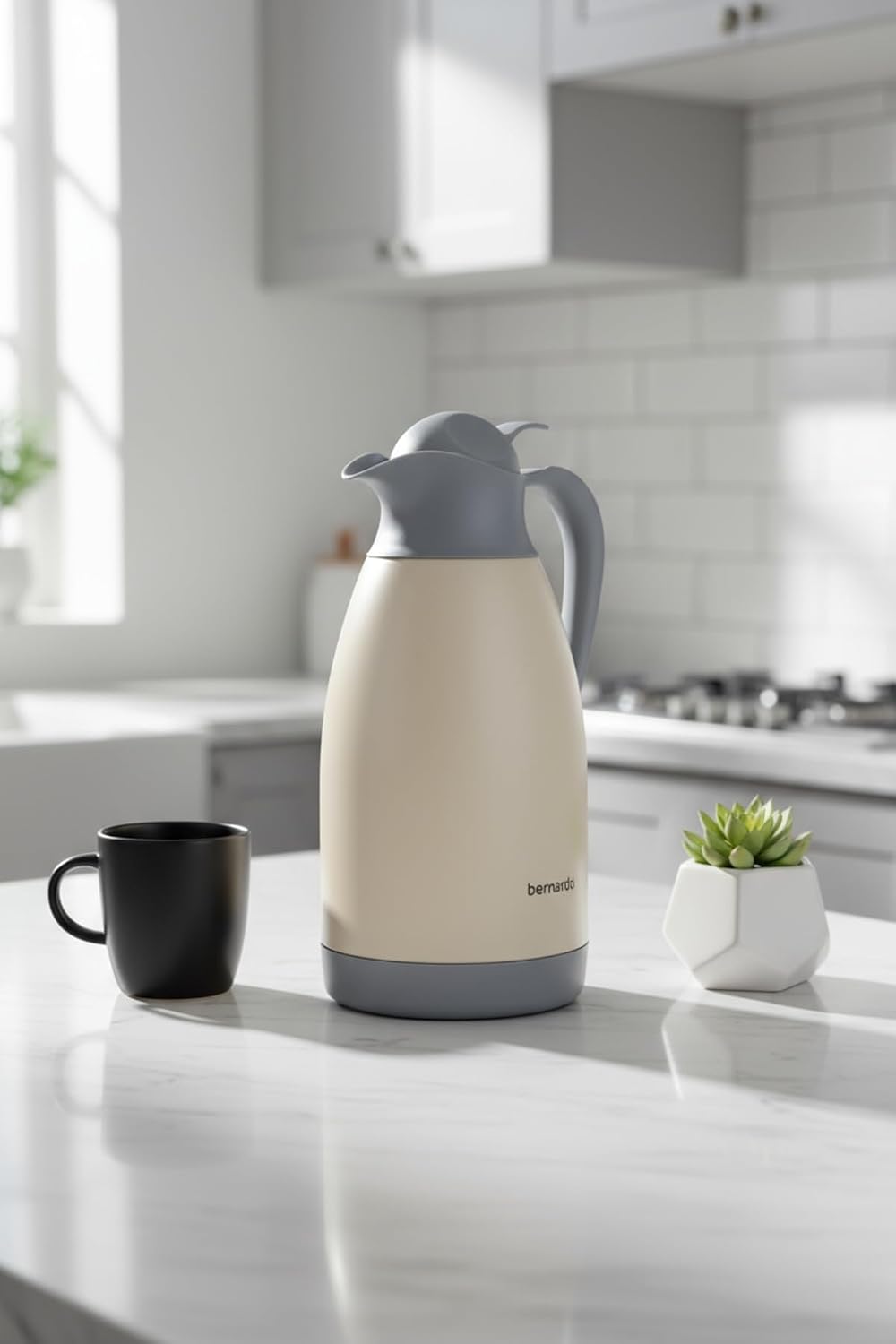 Bernardo Grandio Çelik Termos Krem 2 Litre