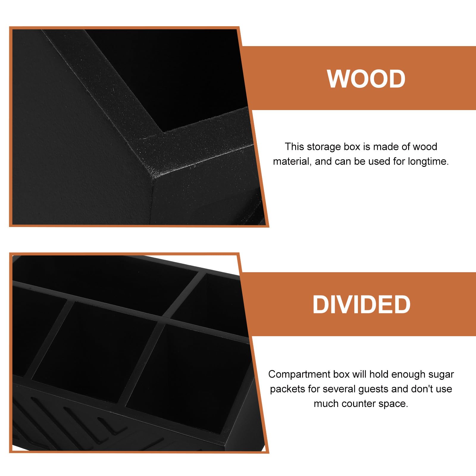 TOYANDONA Boîte Bois pour Rangement Sachets de Thé et Gobelets Papier Compartimentée Organisateur Compact pour Café et Thé Rangement Pratique pour Maison et Bureau Réutilisable