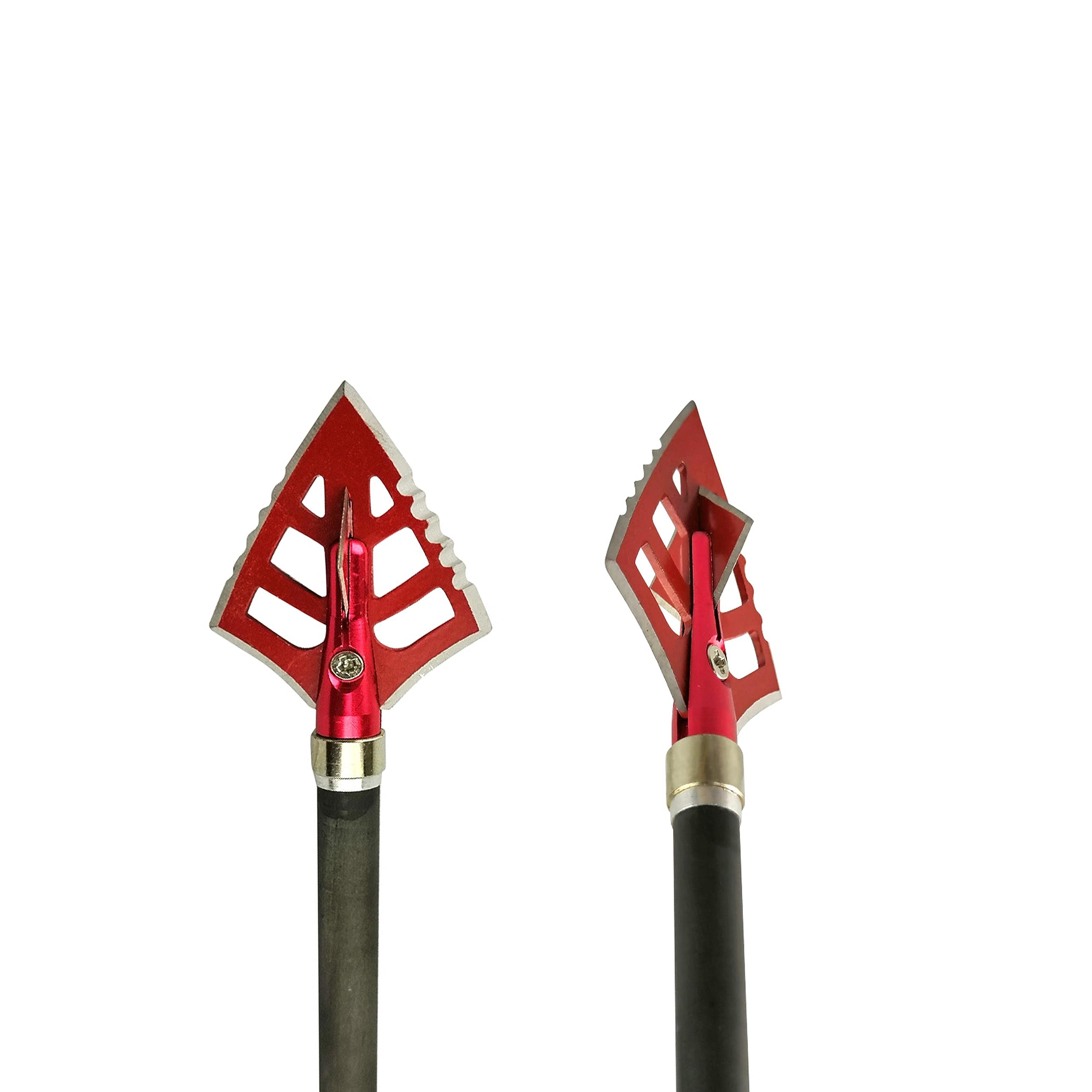 6 Pointes De Flèche Broadhead 125 Grains - 2 Lames En Acier Pour Arc Compound, Recourbé Ou Chasse - Couleur Noire