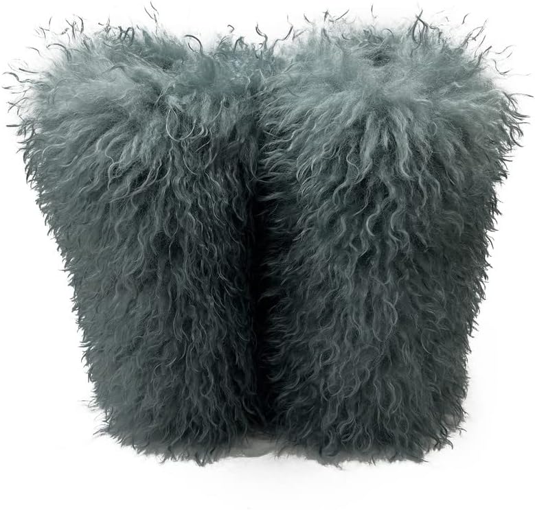 LLTMALL Women's Faux Fur Boots Mid-Calf Winter Boots Cute Halloween Costume Boots