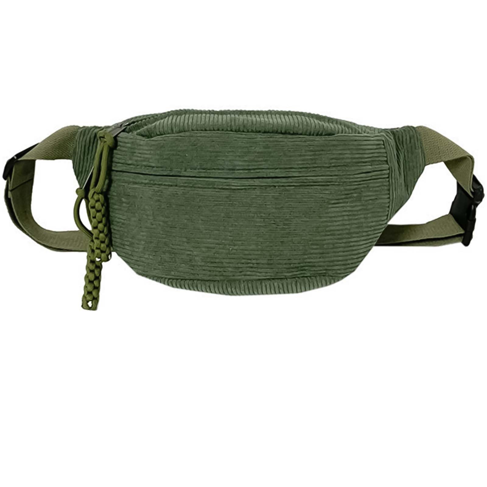 Marsupio Da Donna Cordoncino Borsa Tracolla Alla Moda Cordoncino Marsupio Unisex Cordoncino Con Tracolla Regolabile Per Attività All'Aperto Viaggi ( Verde