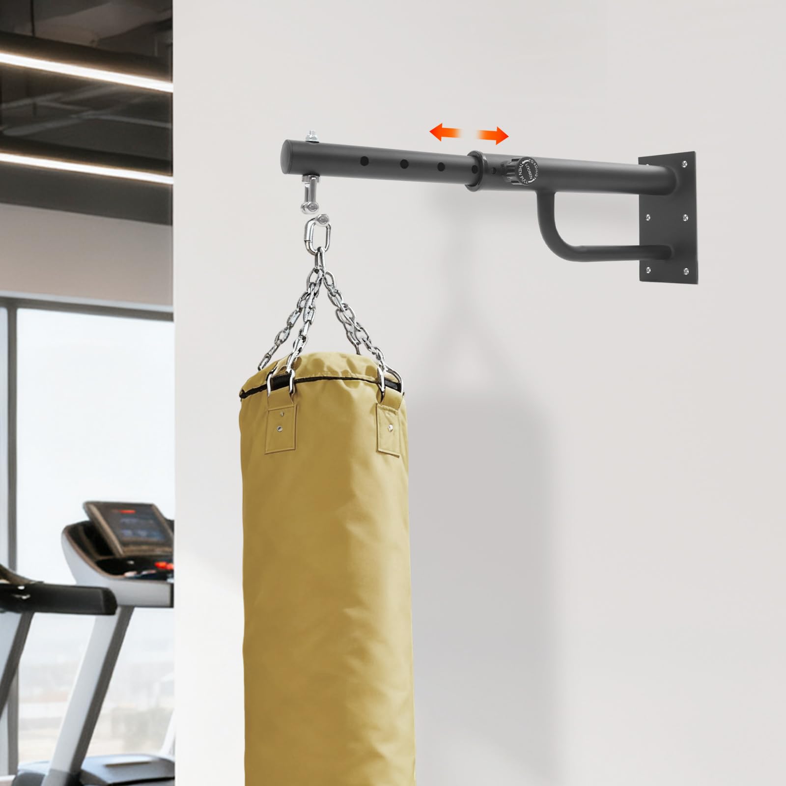 Supporto per sacco da boxe, sistema di sospensione, intervallo di regolazione 40-65 cm, portata 150 kg, comunemente utilizzato in palestre, casa, garage, sale di allenamento, ecc. per Muay Thai, sacco