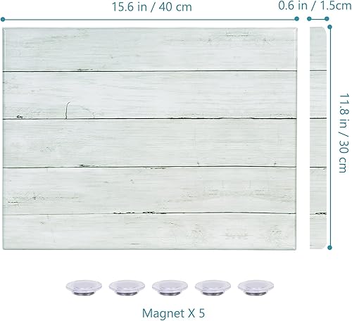 Miniatura 2 de Tablones de madera impresos, superficie magnética de borrado en seco, pizarra blanca decorativa de 12 x 16 pulgadas para pared con diseño, pizarra