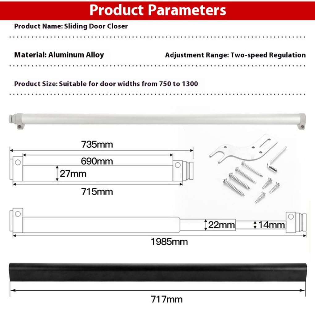 Cierrapuertas de patio automático, cierrapuertas de vidrio, | aluminio resistente, amortiguación para baño