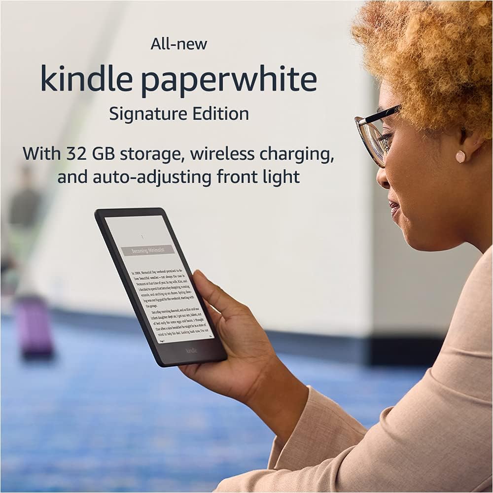Like-New Amazon Kindle Paperwhite Signature Edition (32 GB) | With a 6.8" display, wireless charging, and auto-adjusting front light – With Lockscreen Ads | Black