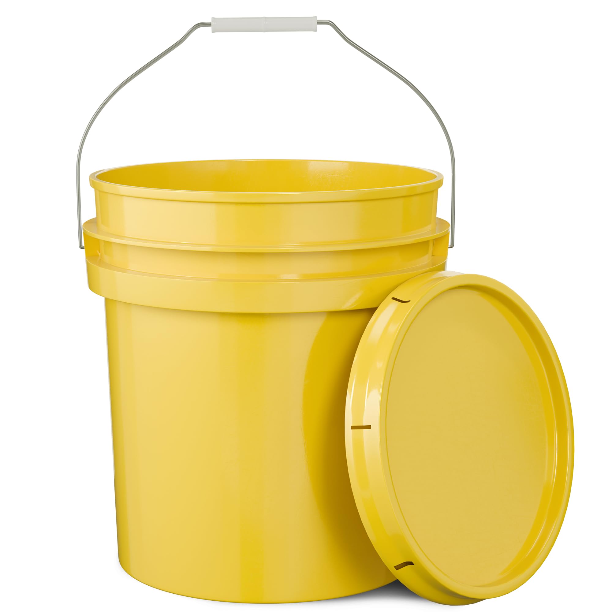 Amazon.com: 5-Gallon Yellow Bucket Pail Container with Lid | Metal ...