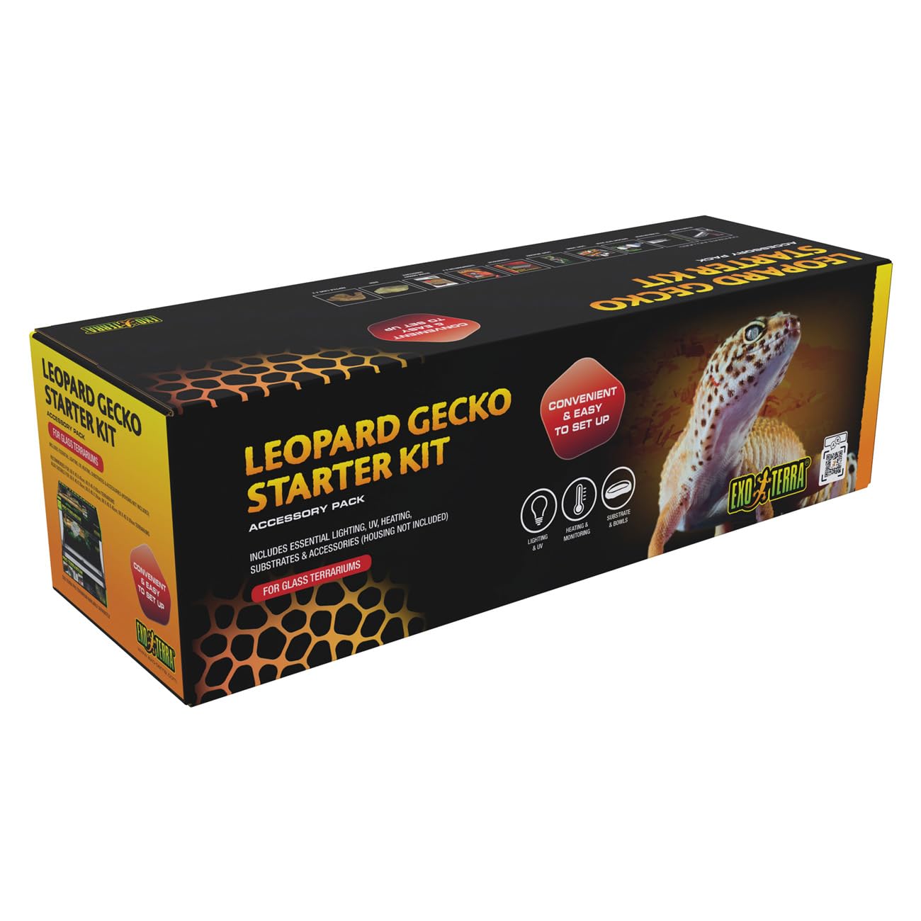 Exo Terra Leopard Gecko Terrarium Accessory Kit – Complete Terrarium Habitat Supplies for Leopard Geckos
