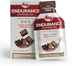 Vitafor - Endurance Caffeine Gel - 12 Sachês de 30g - Chocolate Belga