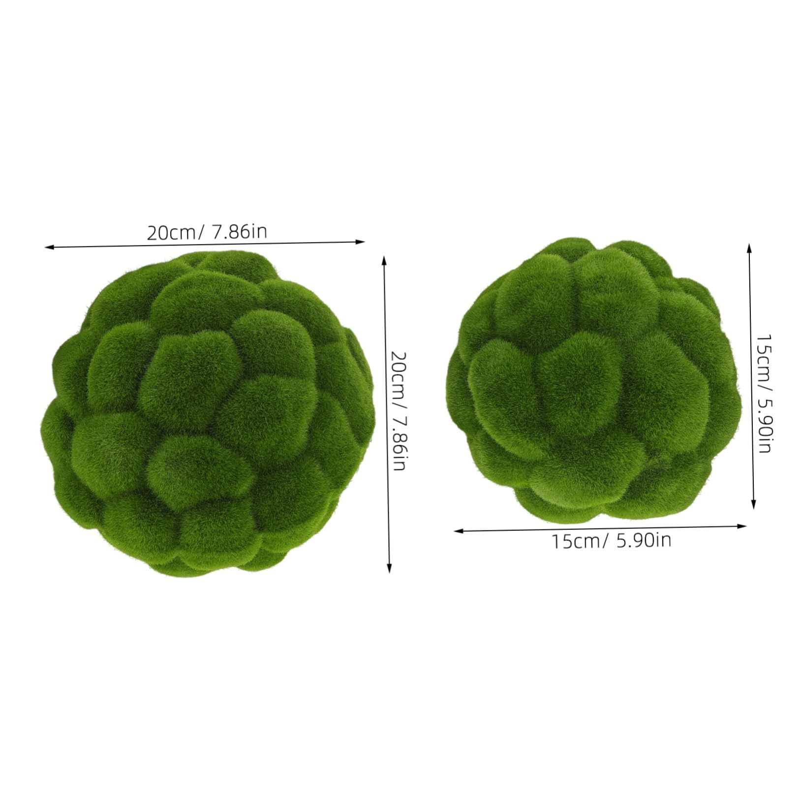 OSOLADY 2pcs Faux Balls Artificial Topiary Greenery for Floral Arrangements and Fairy Gardens Decorative Garden Balls Low Maintenance Lifelike Design