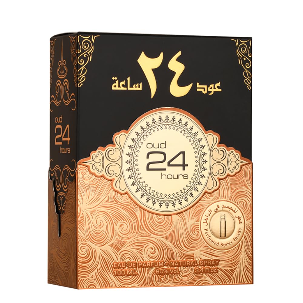 Ard al Zaafaran Oud 24 hours 100ML Arabian Perfume Spray Lemon Fruity Chocolate Vanilla Agar woody Musk Amber by