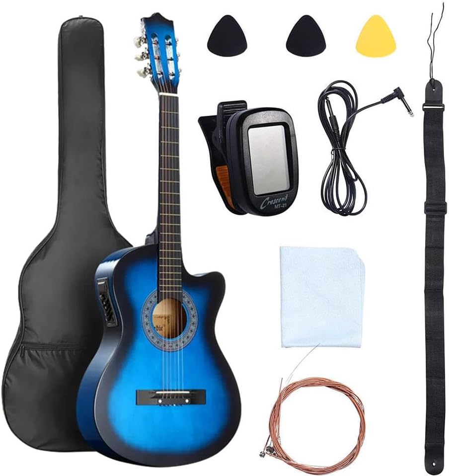 38-Inch Classical Acoustic Guitar Set with Built-in 7545R EQ, Basswood Construction, Beginner Friendly - Image 1 of 4