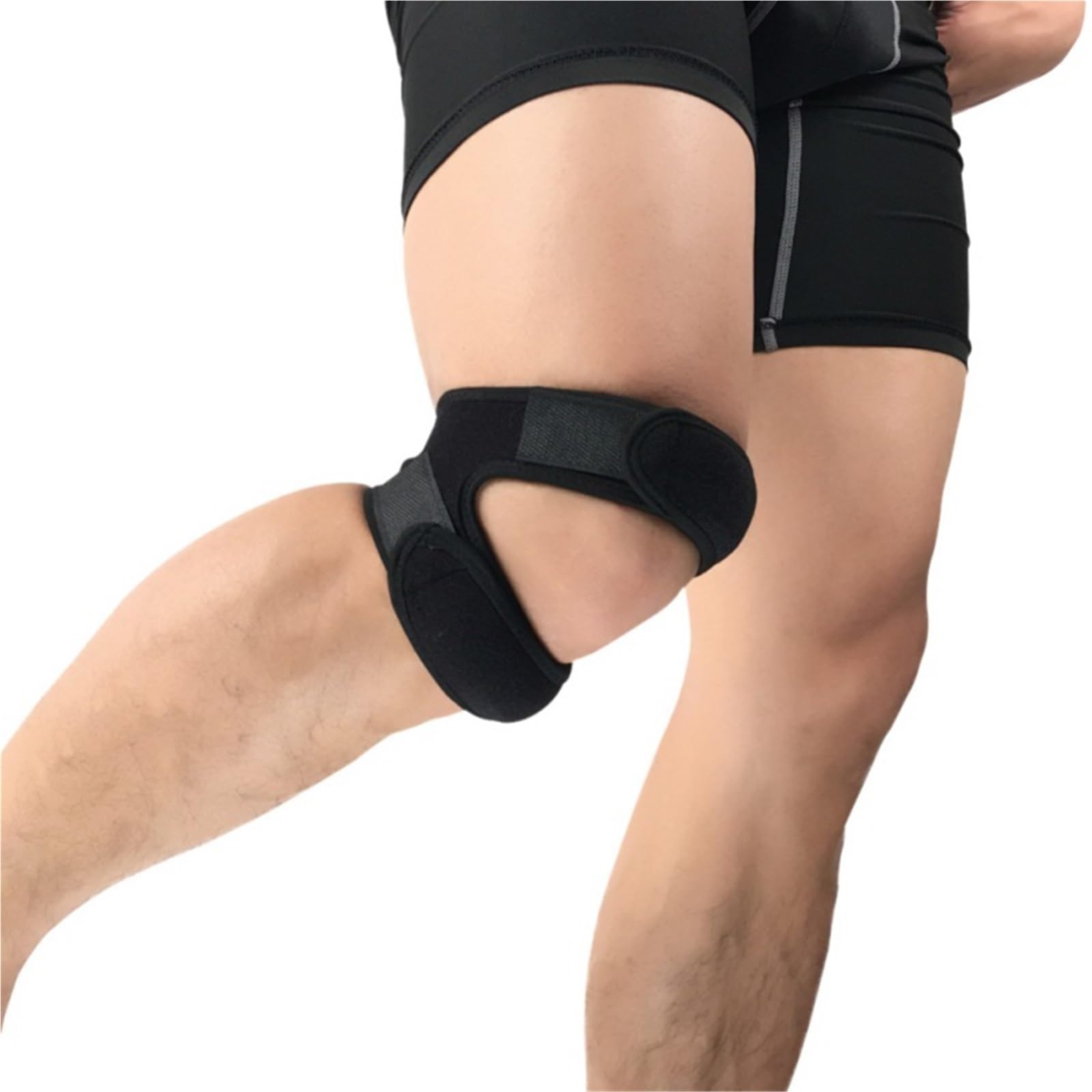 1 pz Sport Ginocchio Pad Rotula Benda Elastica Benda Fascia Calcio Basket Fitness Sport Corsa Ginocchio Brace Strumento, Grigio, M