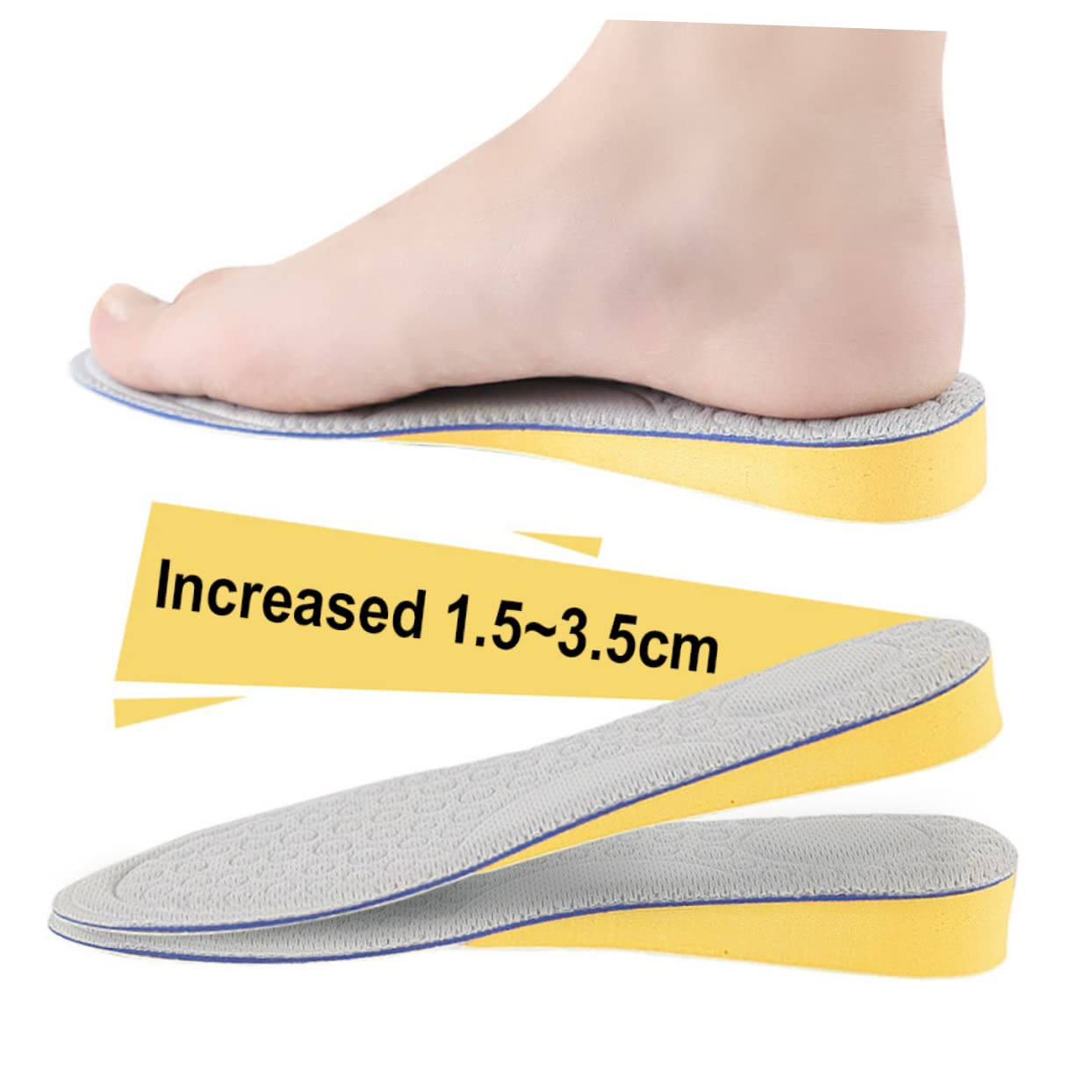FRCOLOR 1 Pair Height Increase Insole Full Length Insole Sweat Absorbent Insole Shoe Lift Inserts Breathable Shoes Insert Invisible Heightening Insole Shoe Riser Man Soles Absorb Sweat