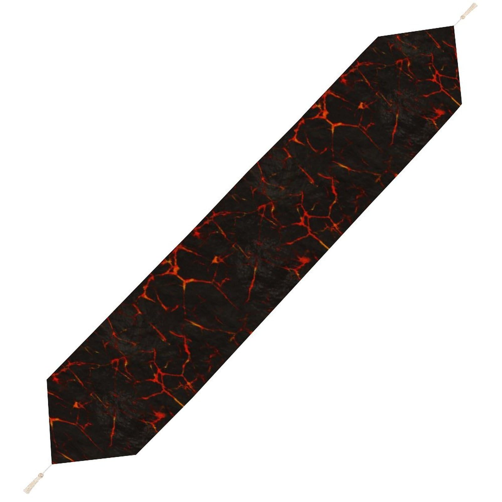 JZemdybill 229*33cm Table Runner with Tassel, Volcanic Lava Crack Table Runner, Table Decoration for Kitchen, Party, Restaurant
