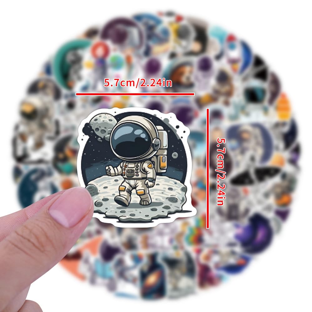 100 Pcs Space Stickers Laptop Car Scrapbook Phone Skateboard Suitcase Luggage Bike Astronaut Vinyl Waterproof Aesthetic Personalised Stickers for Teens Boys Girls Adults - Image 3