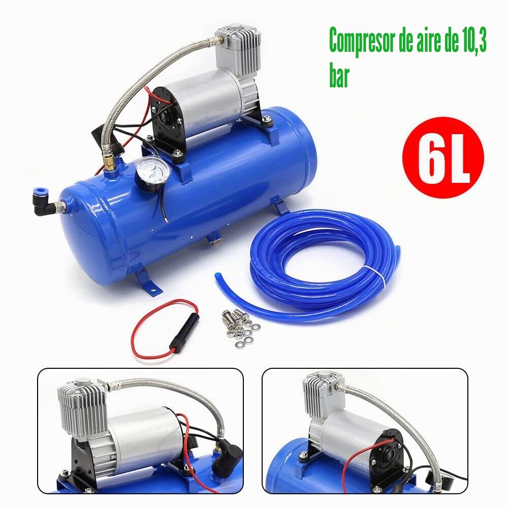 Compresor de aire de 12 V con depósito de 6 litros para bocina de aire