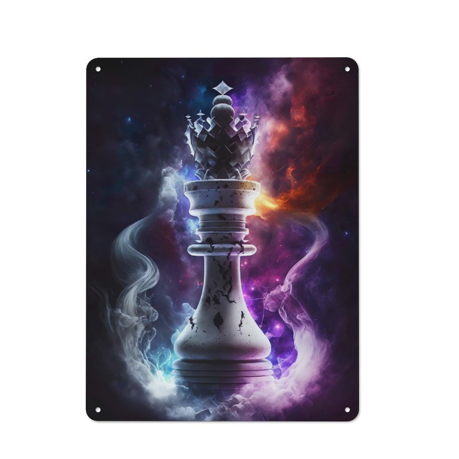 Junmoney King In Space Chess Tin Sign 40X30cm With For Café Or Home Bar, Rustic Decor, For Café-Style Decor Fans