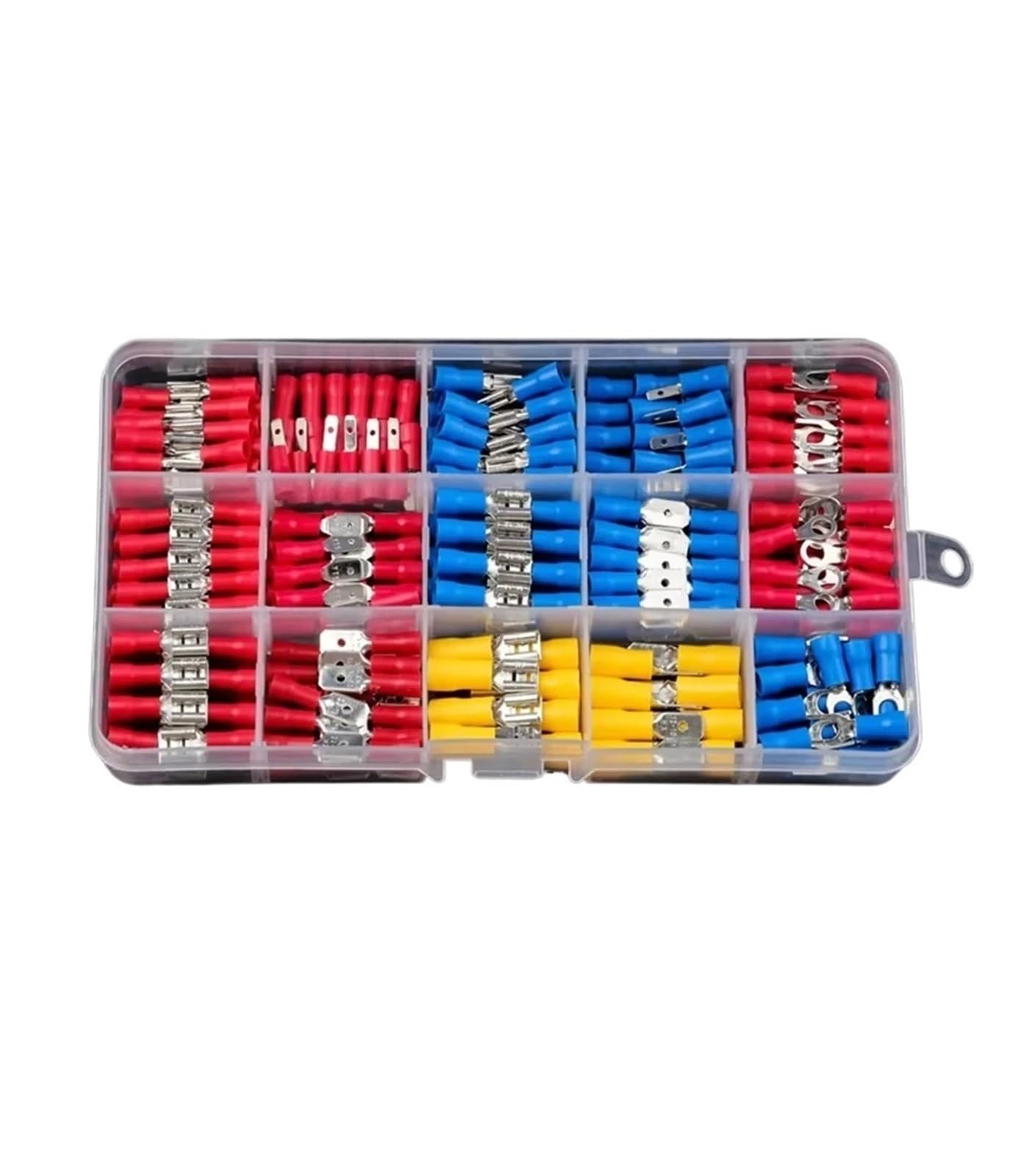 Baynopurin Men's 280Pcs Round Insulated Crimp Terminals Assorted Automotive Fe Spade Ring Fork Butt Insulated Crimp Terminal Lugs Cable Connector Kit(280Pcs)