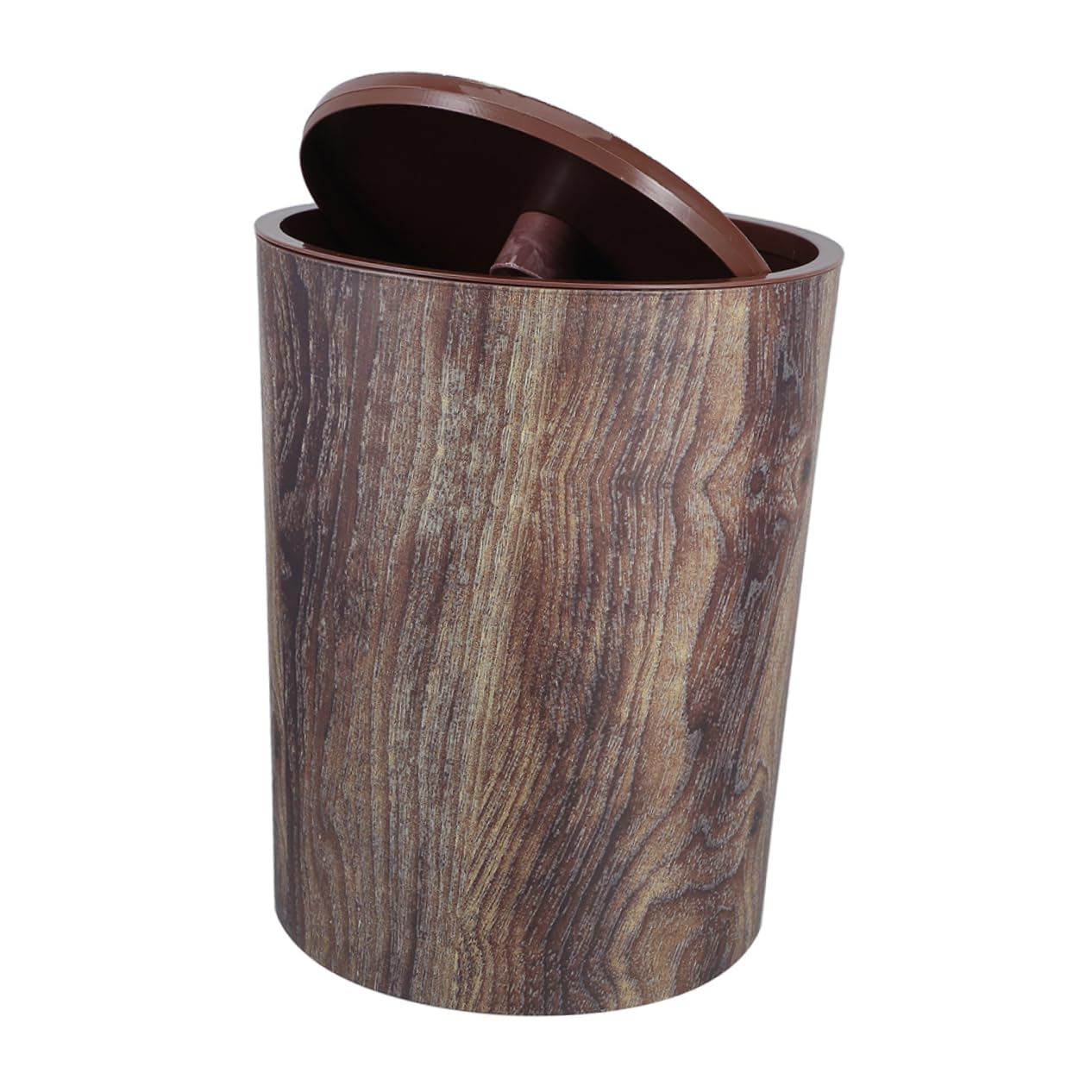 Hemobllo Cestino per Spazzatura Venature del Legno Cestino per Carta Straccia Grande Capacità in Plastica Pp Stile Fattoria Retrò per Casa Cucina Ufficio Bagno Camera da Letto
