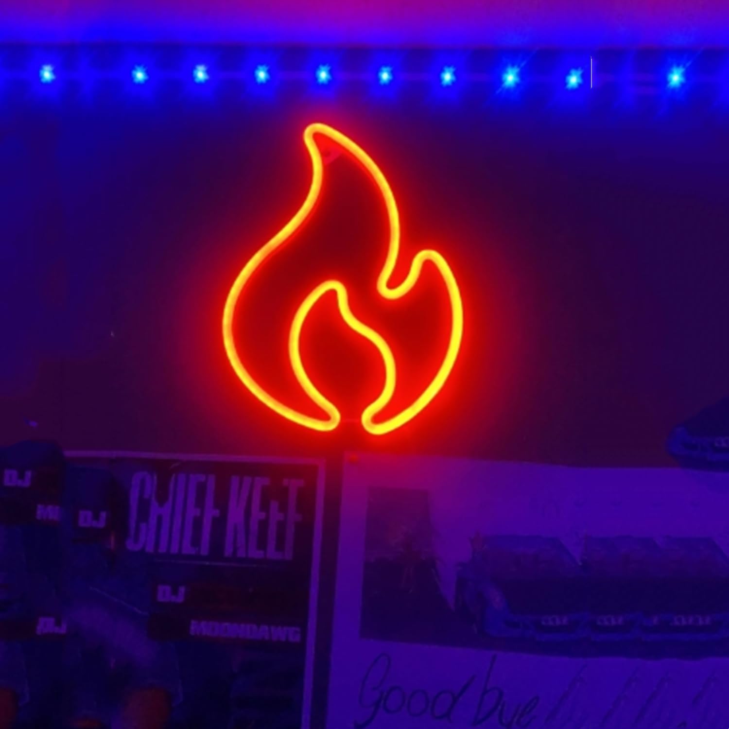 HFHungkeong Flame LED Neon Light Sign Handmade Lamp for Wall Room Party Home Bar Art Christmas Bedroom Table Wedding Party Desktop Decoration Teen Kids Birthday Gift USB or 3 AA Powered — image 1