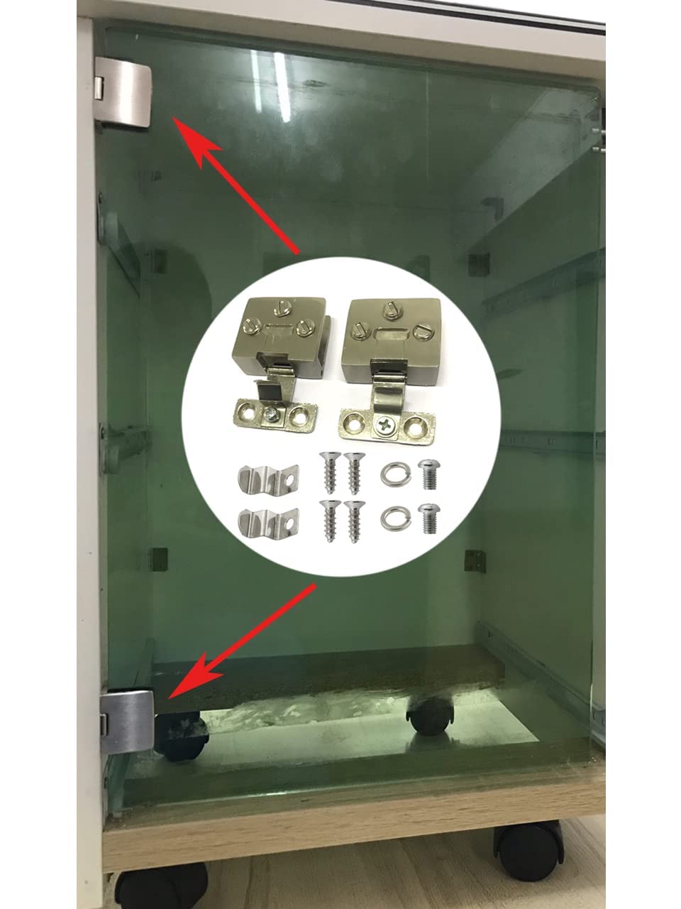WANLIAN Glass Clip 2pcs Cabinet Glass Door Hinge Wine Cooler Glass Door Hinge Stainless Steel Glass Clip No Hole Required(Small) - Image 4