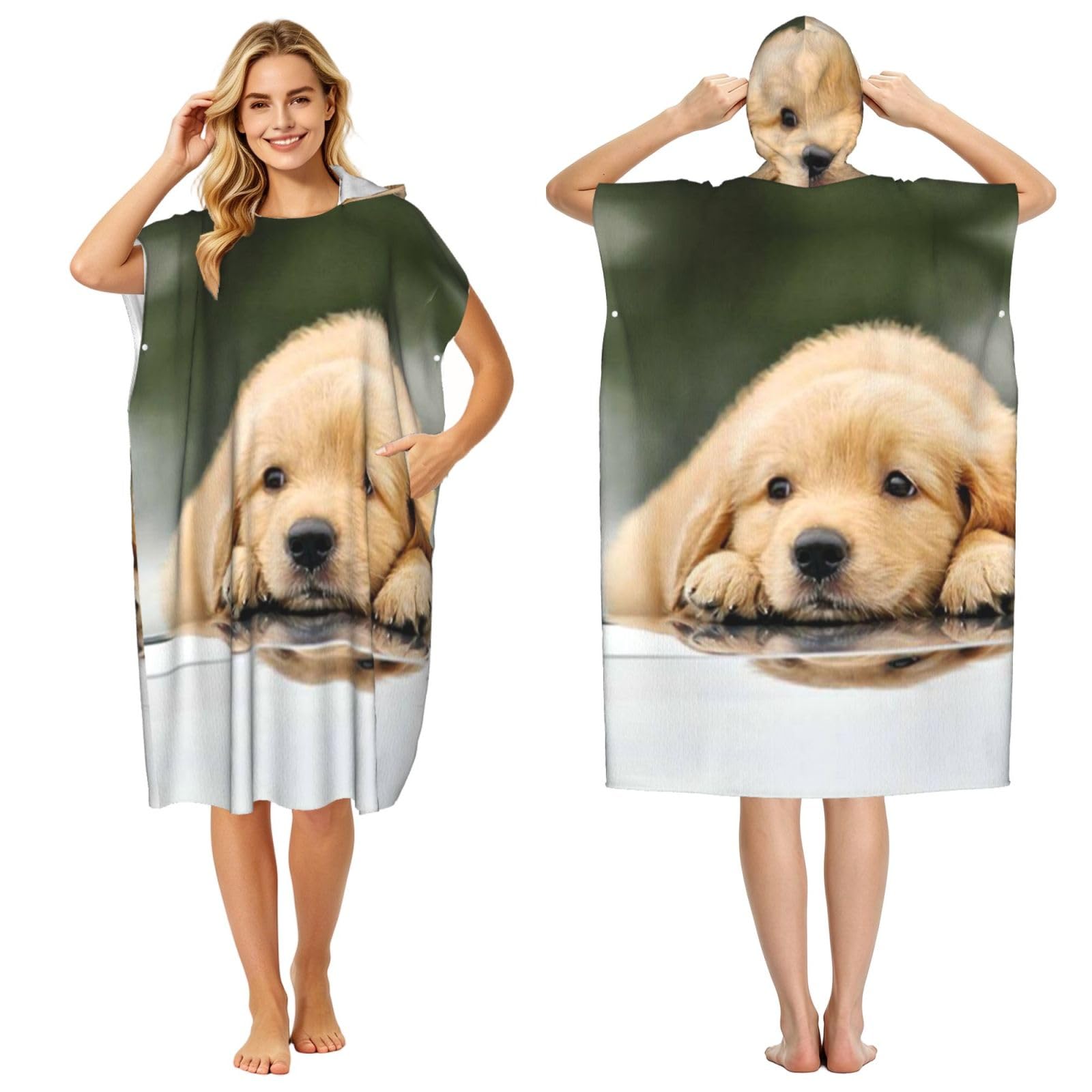 Poncho de surf adulte léger en microfibre idéal pour le bain et la plage en été