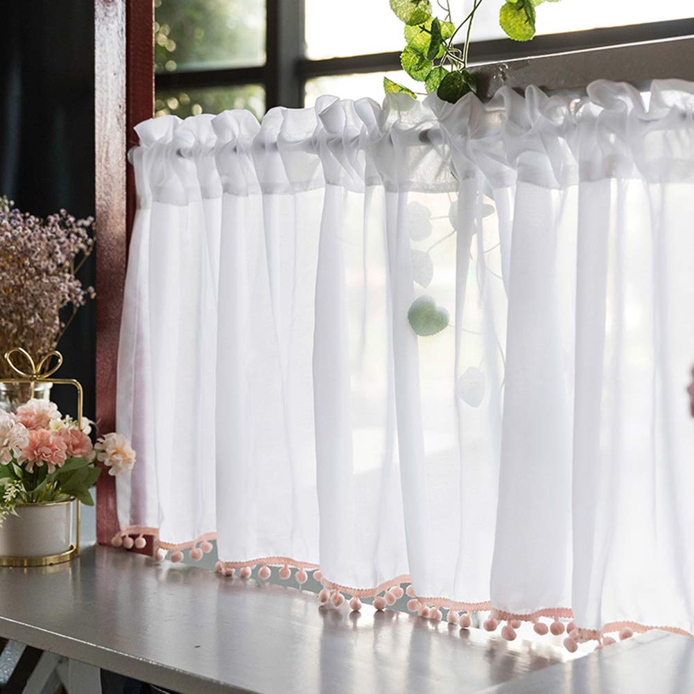 Cortina antipolvo blanca OKUOKA para tapar estantes y ventanas de cocina