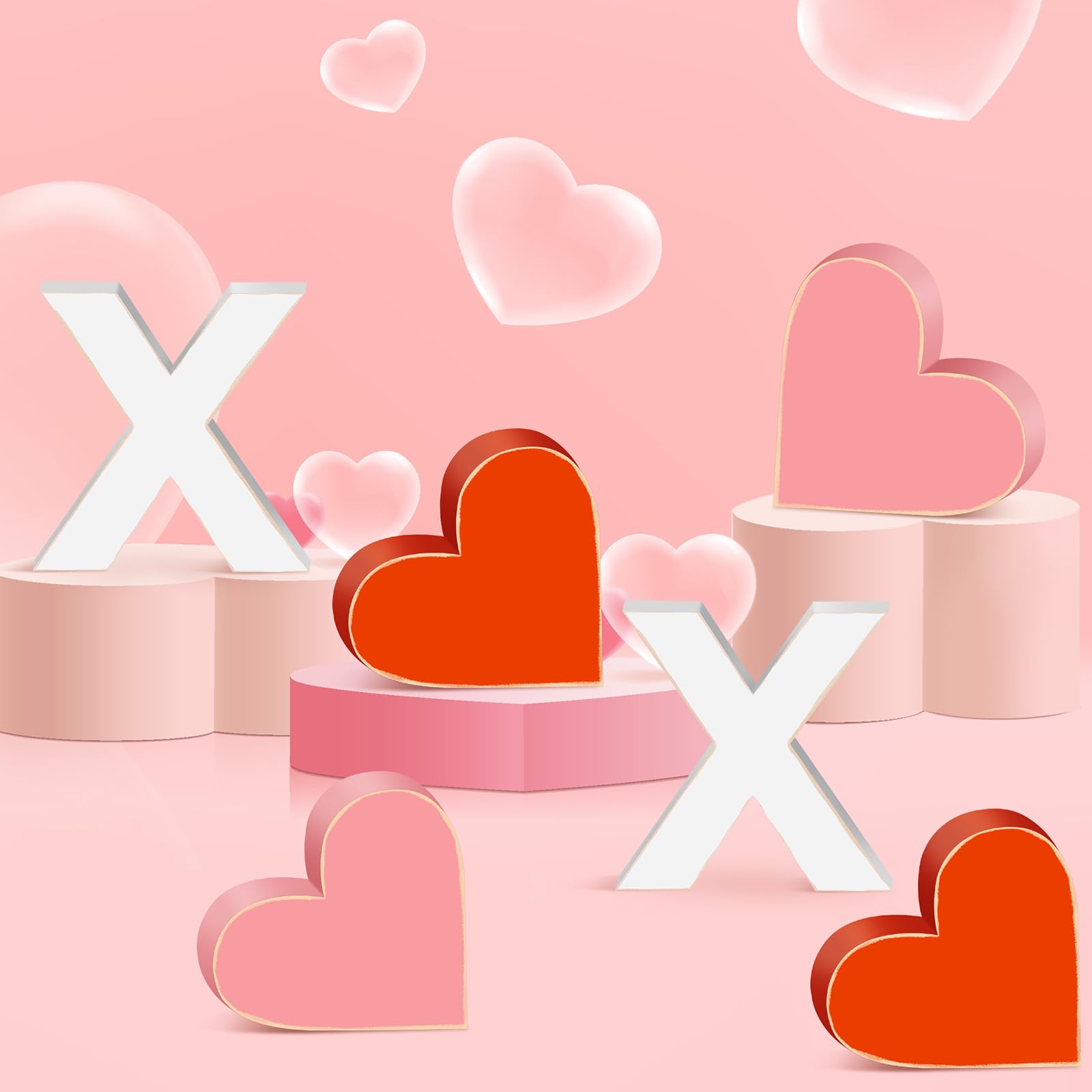 Amazon.com: Wenqik 6 Pieces Valentine's Day Wooden Signs Heart