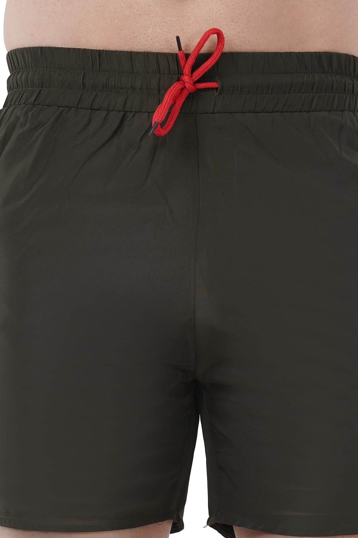 Just Junkies Men's Polyester Blend Shorts β Comfortable, Durable, Quick-Dry Casual Wear for Outdoor Activities, Gym, Running & Everyday Use (Olive Green_2XL) 4