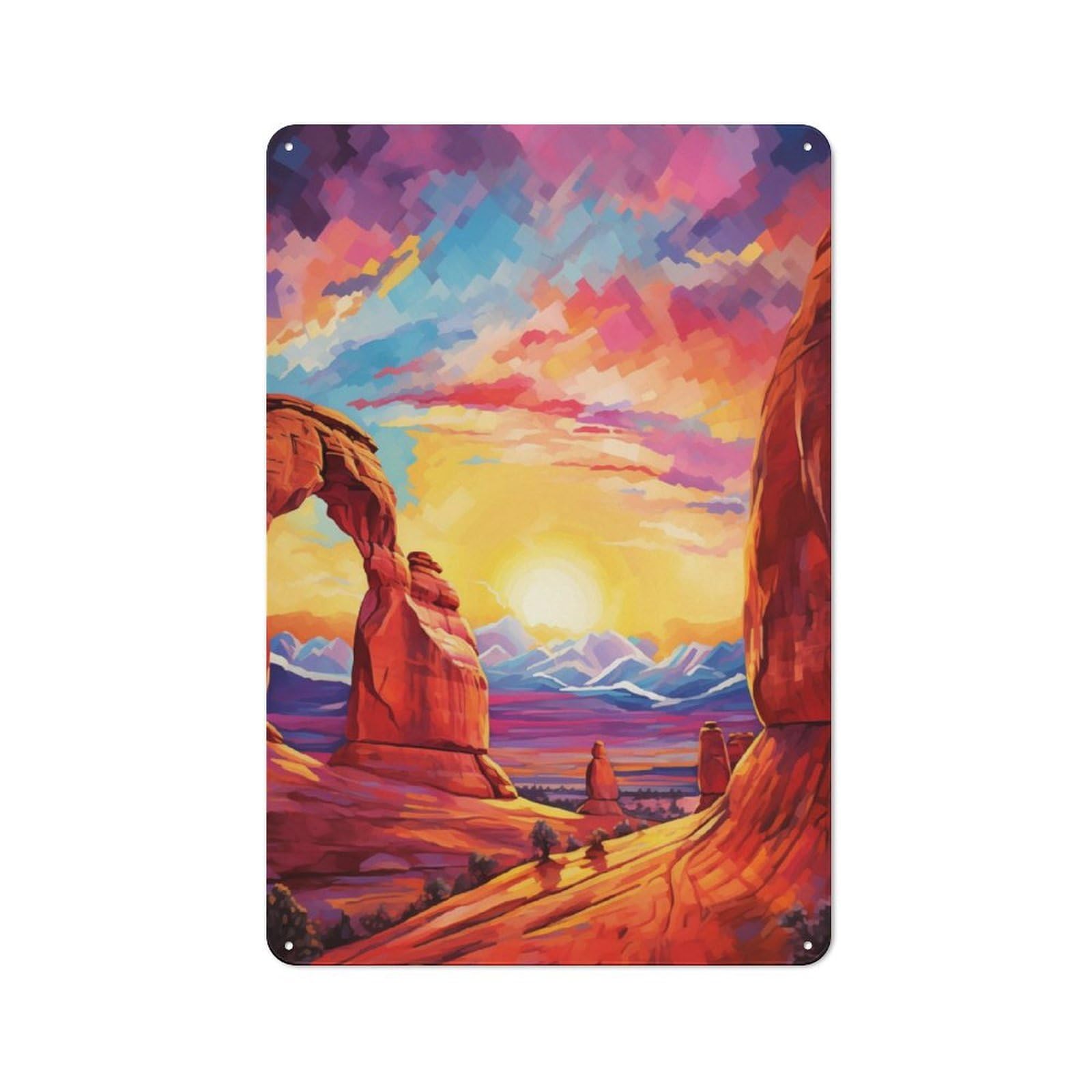 Junmoney Arches National Park Vintage Tin Sign 30X20cm With For Garage Wall, Suited To People Furnishing A Garage