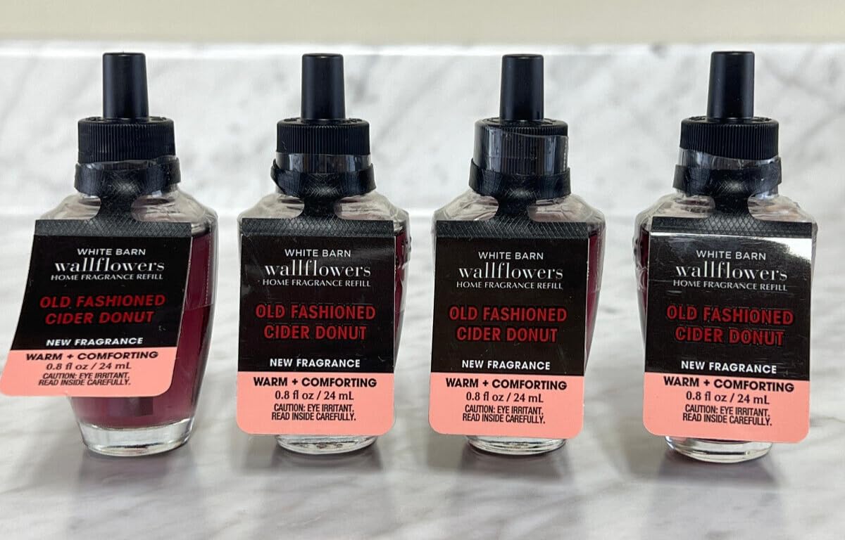 4 Old Fashioned Cider Donut WallFlower Refill Bath Body 0.8 oz