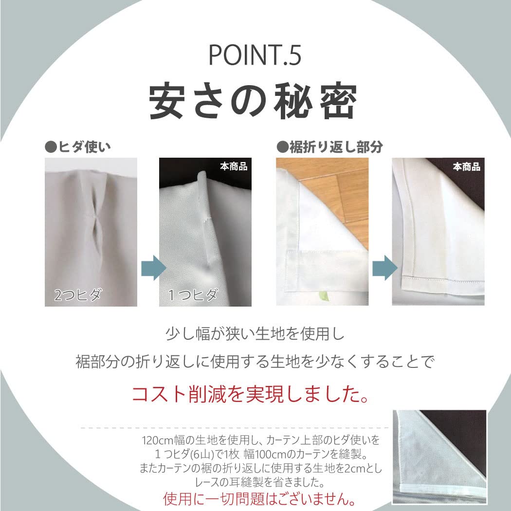 カーテン高さ270✖️幅100 1枚 Amazon｜シーフィールド 1級遮光 断熱 防音 カーテン＋レースカーテン
