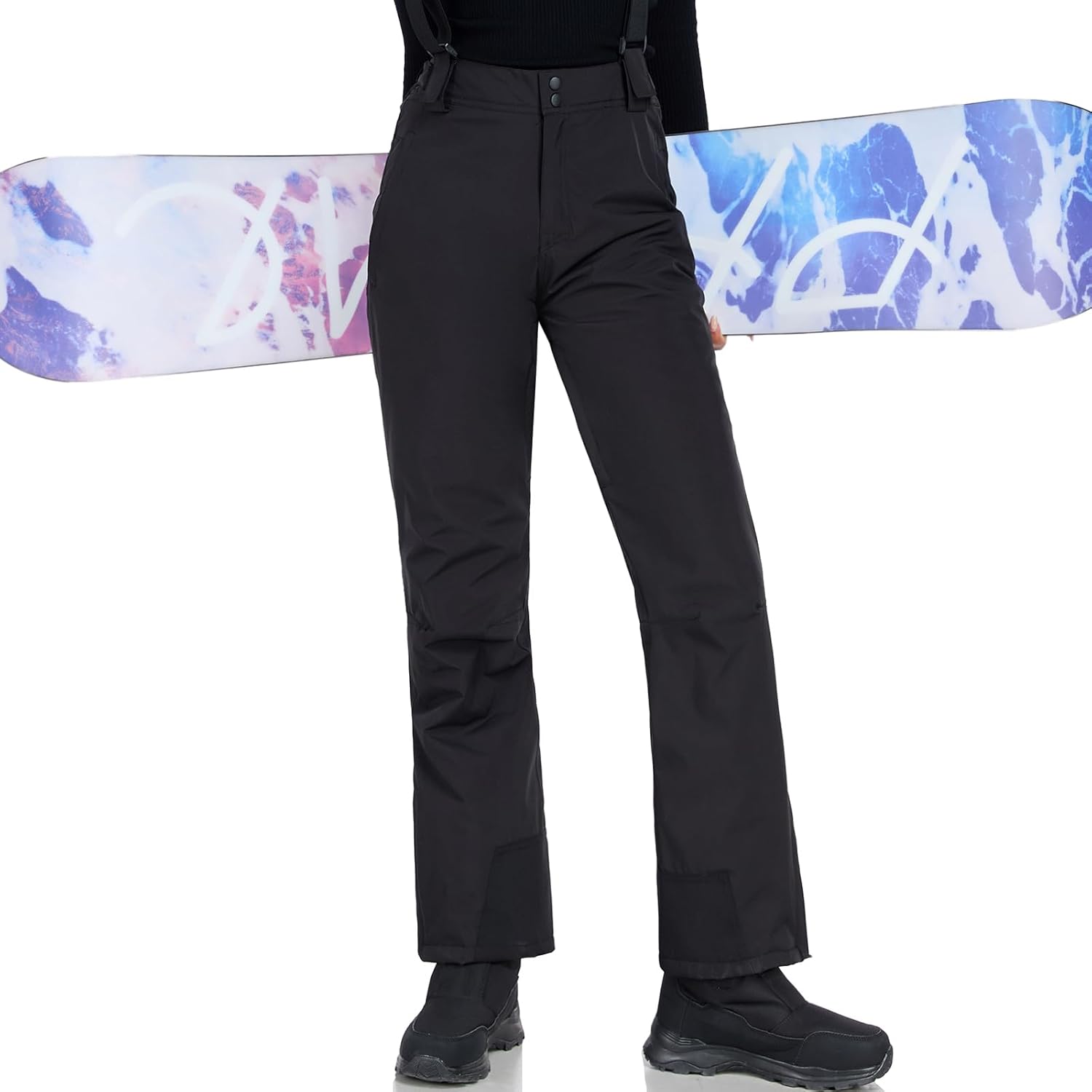 YEEFINE Women's Snow Ski Pants Insulated Winter Warm Outdoor Waterproof Snowboard Pants Bibs Detachable Suspender - Image 5