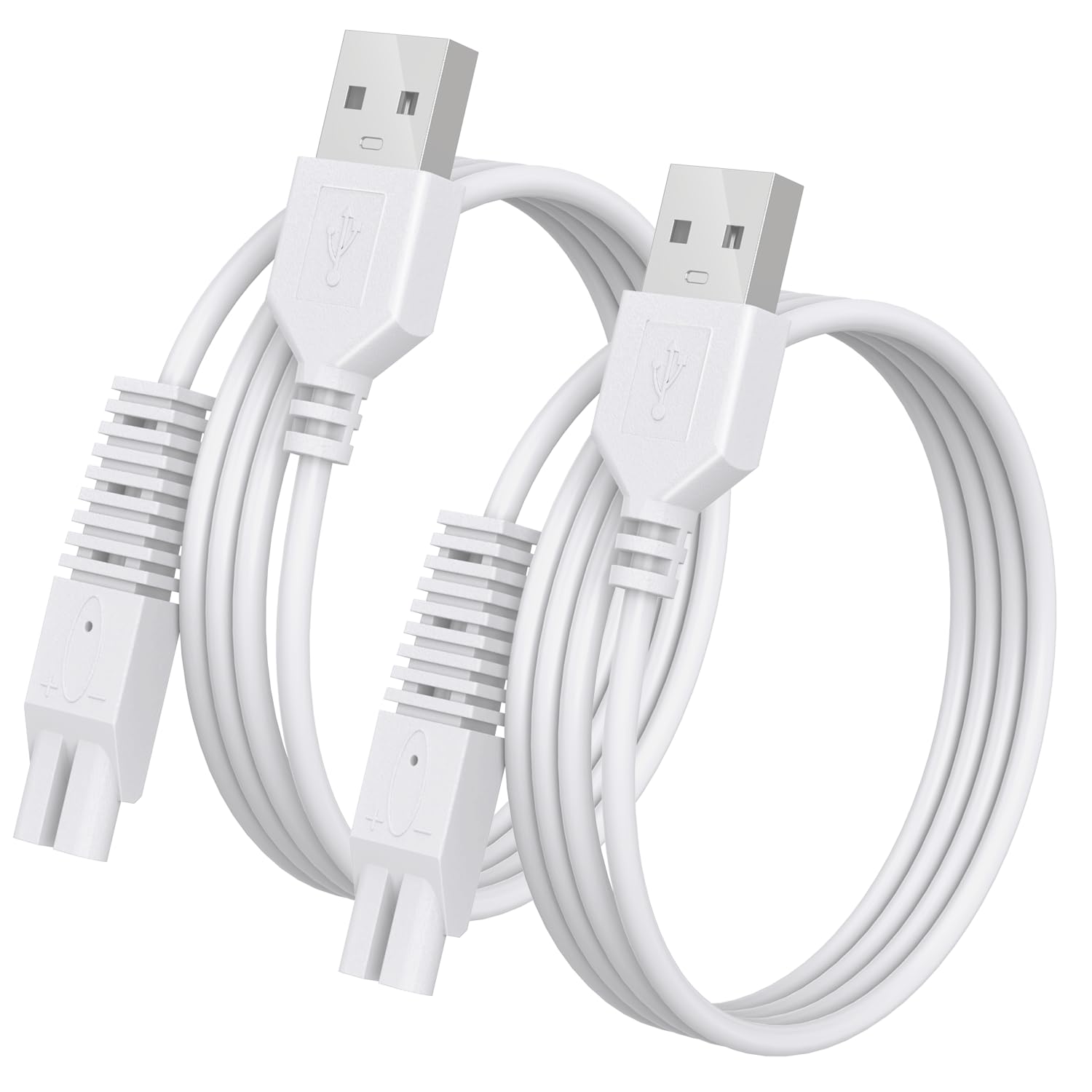 2 Pack USB Charger Cord for Remington Electric Shaver for Women, for Remington WDF5030A, WDF4816NA, WDF4821US, WDF4825 Trimmer Replacement Charging Cable, Power Cord White