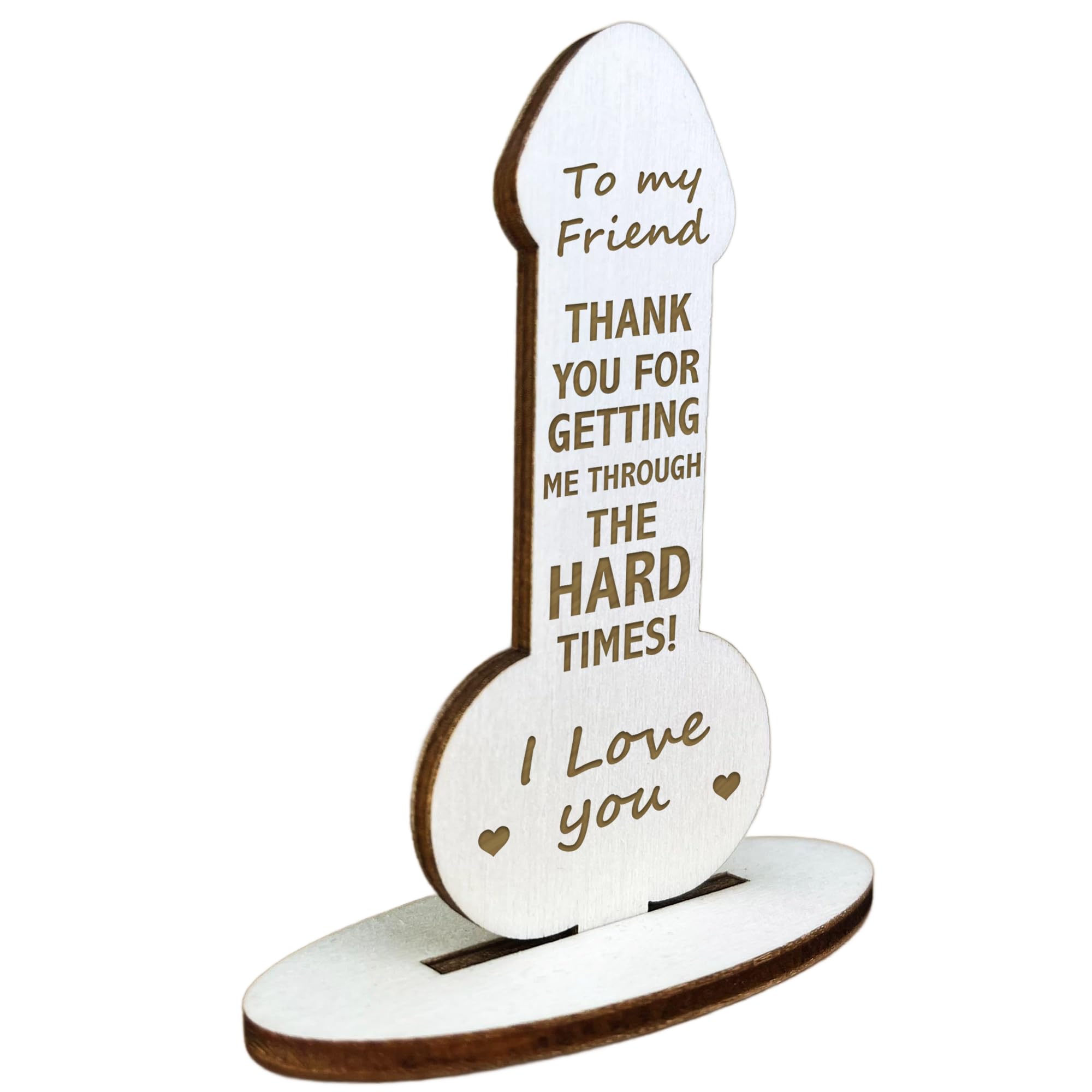 Red Ocean BEST FRIEND Thank You Engraved Wooden Plaque Friendship Birthday for Friend 10 x 10 cm