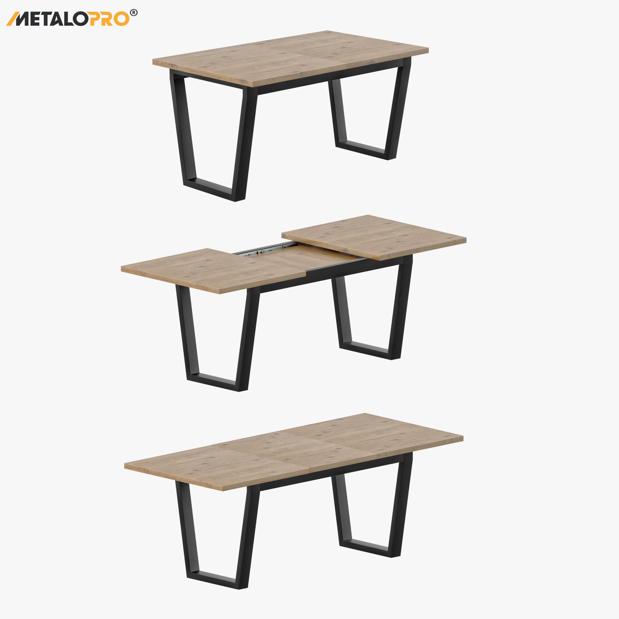 Atria Split Tischgestell 140x70x72 cm, Tischbeine Metall, Schwarz