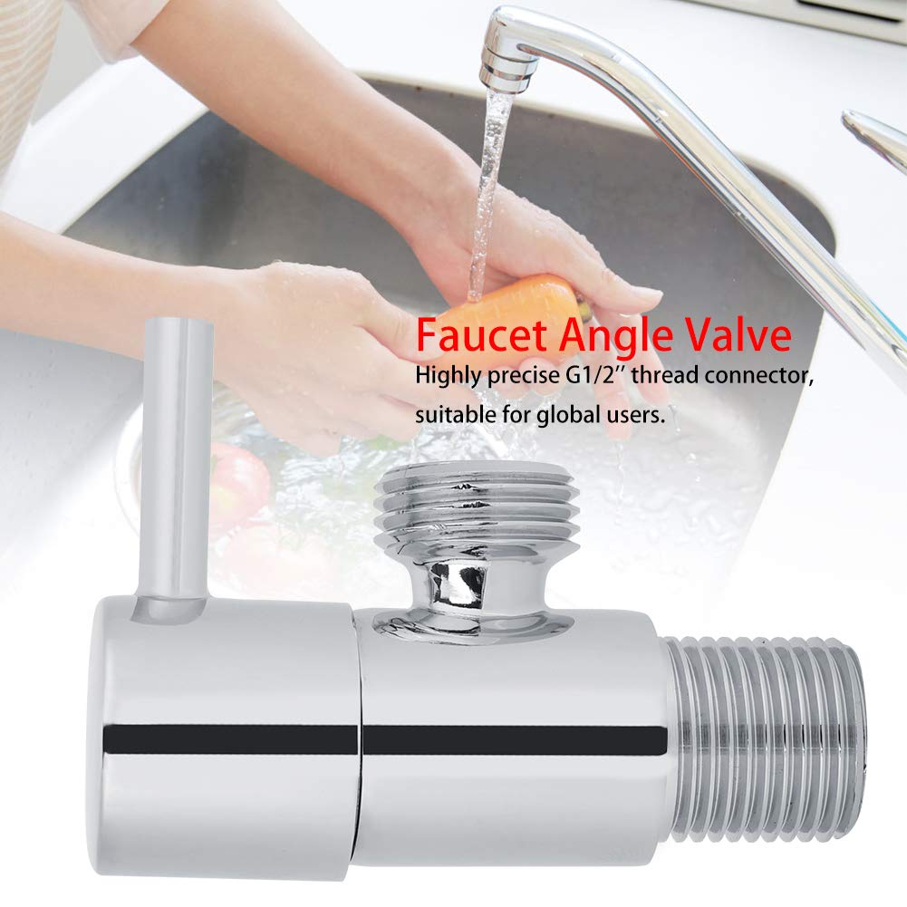 Bathroom Faucet Valve,Sink Shut Off Valve,Brass Angle Stop Valve Shut Off G1/2inch,Sturdy Water Control Angle Valve Faucet Tap Bathroom Shower Accessories - Image 2