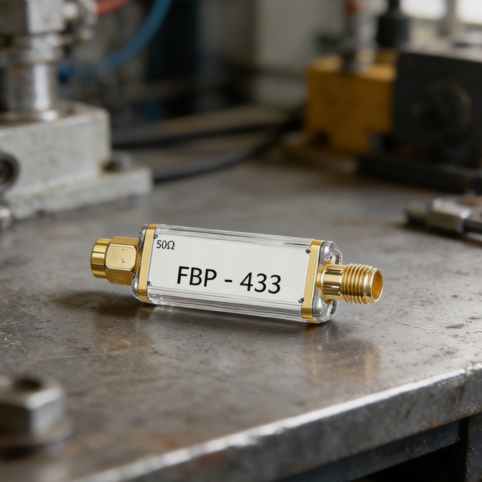 Filtro passa a banda 390-470 MHz per 433 MHz, filtro RF da 50 Ohm con riduzione di inserimento <3,5 dB, soppressione >50 dB, capacità di carico 10 W, compatto per trasmissione video e applicazioni SMA