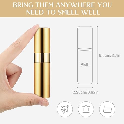 Miniatura 2 de Tessco for you 35 botellas de perfume recargables de viaje de 0.3 fl oz, mini botella de perfume de colonia, bolsillo vacío para viajes y salidas,