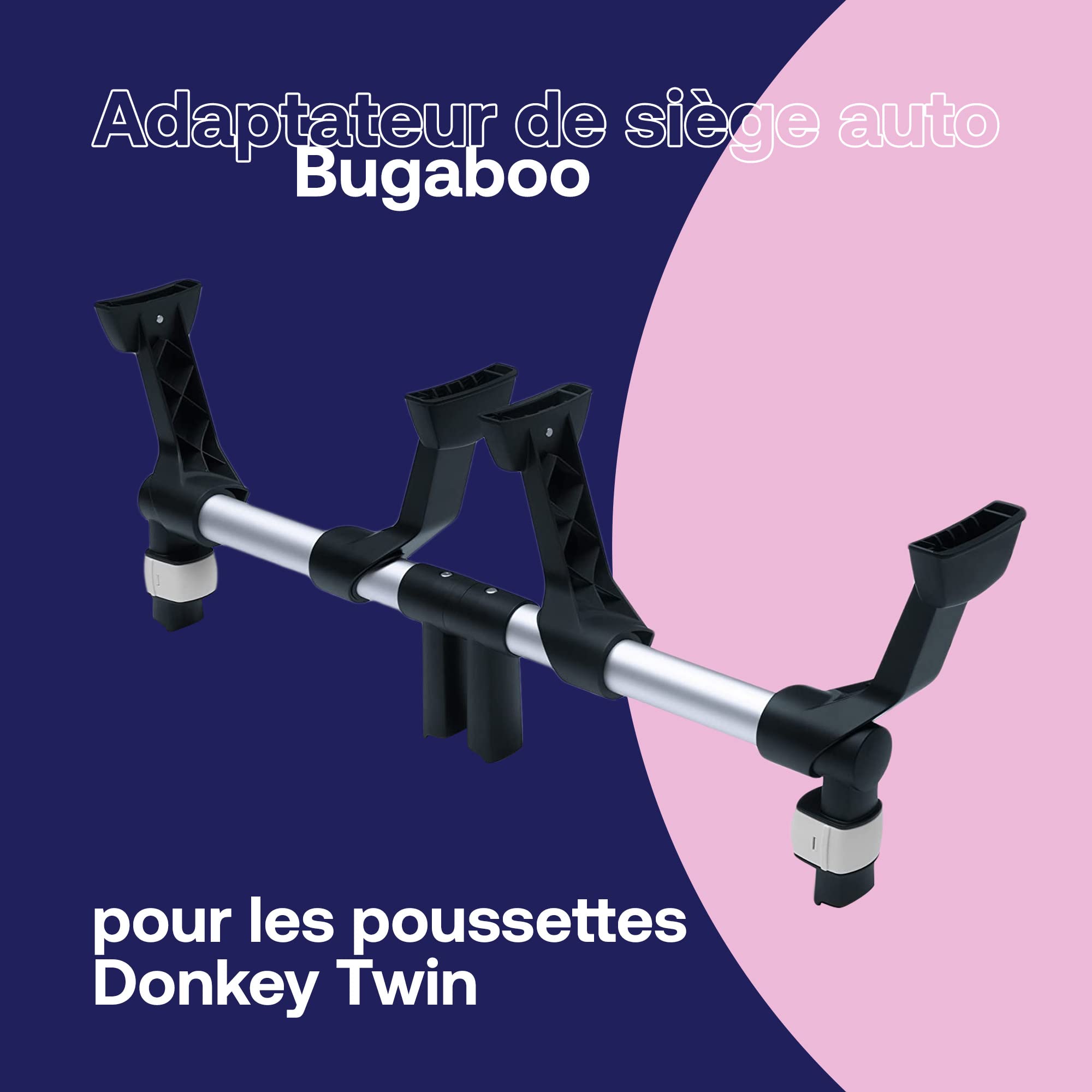 Bugaboo – Adaptateur Donkey Twin pour siège d'auto Britax-Römer Gris foncé