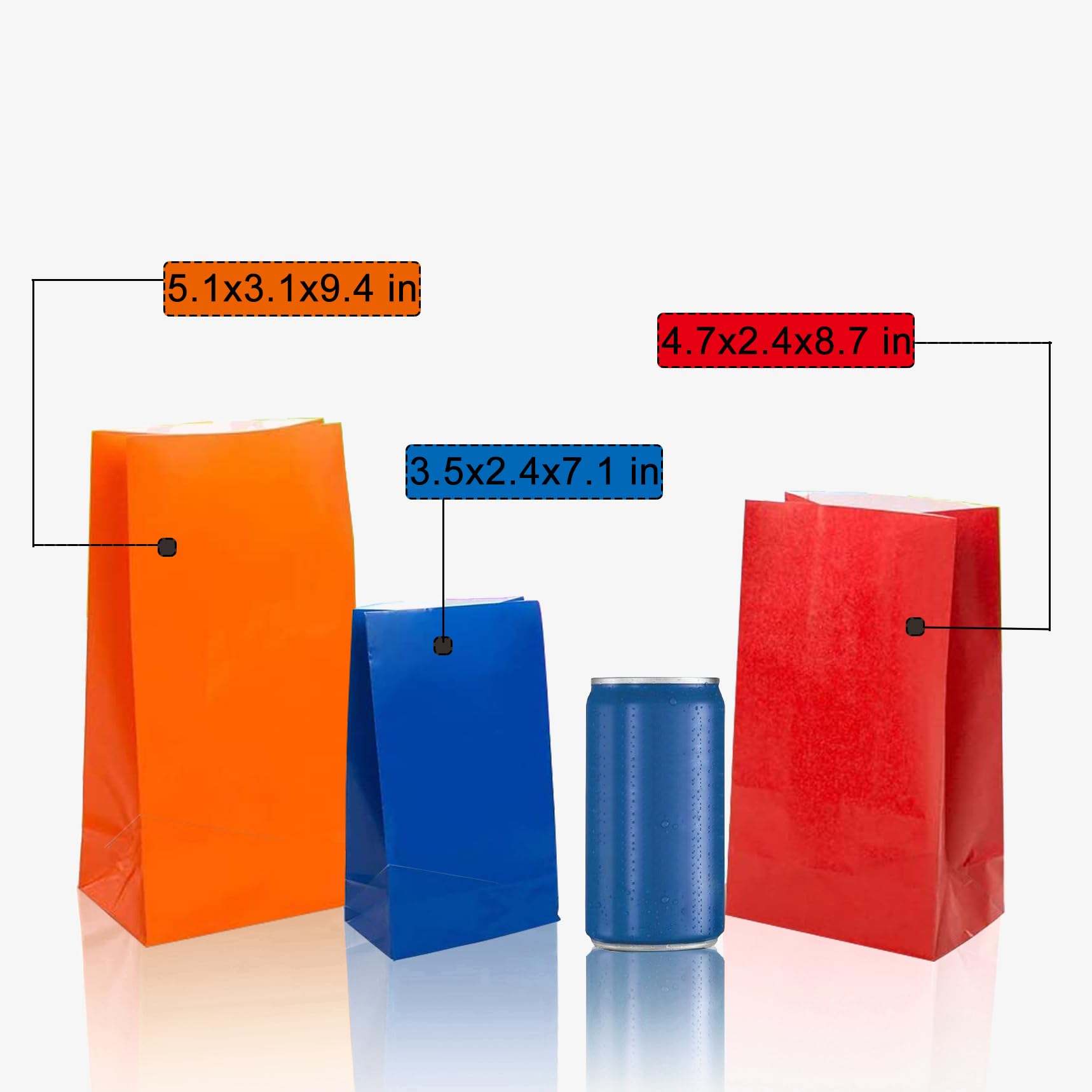 KEYYOOMY Pequeñas bolsas de papel azul cielo, bolsas de regalo azules (50