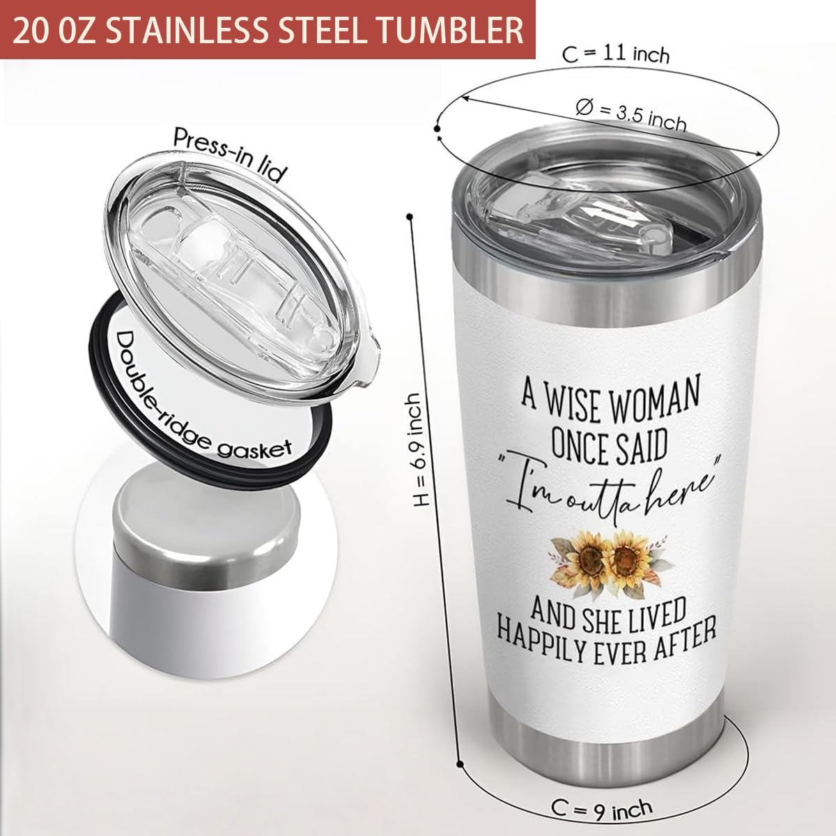 Happy Retirement Gift for Woman 2025, A Wise Woman Once Said Cup Funny Retired Gifts for Women Coworkers Teachers Mom Sister Nurse Boss, 20 Oz Stainless Steel Insulated Tumbler - Image 3
