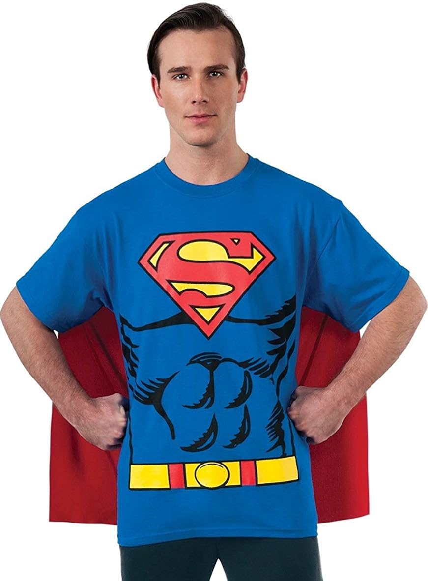 Plus size superhero shirts with cape Clearance