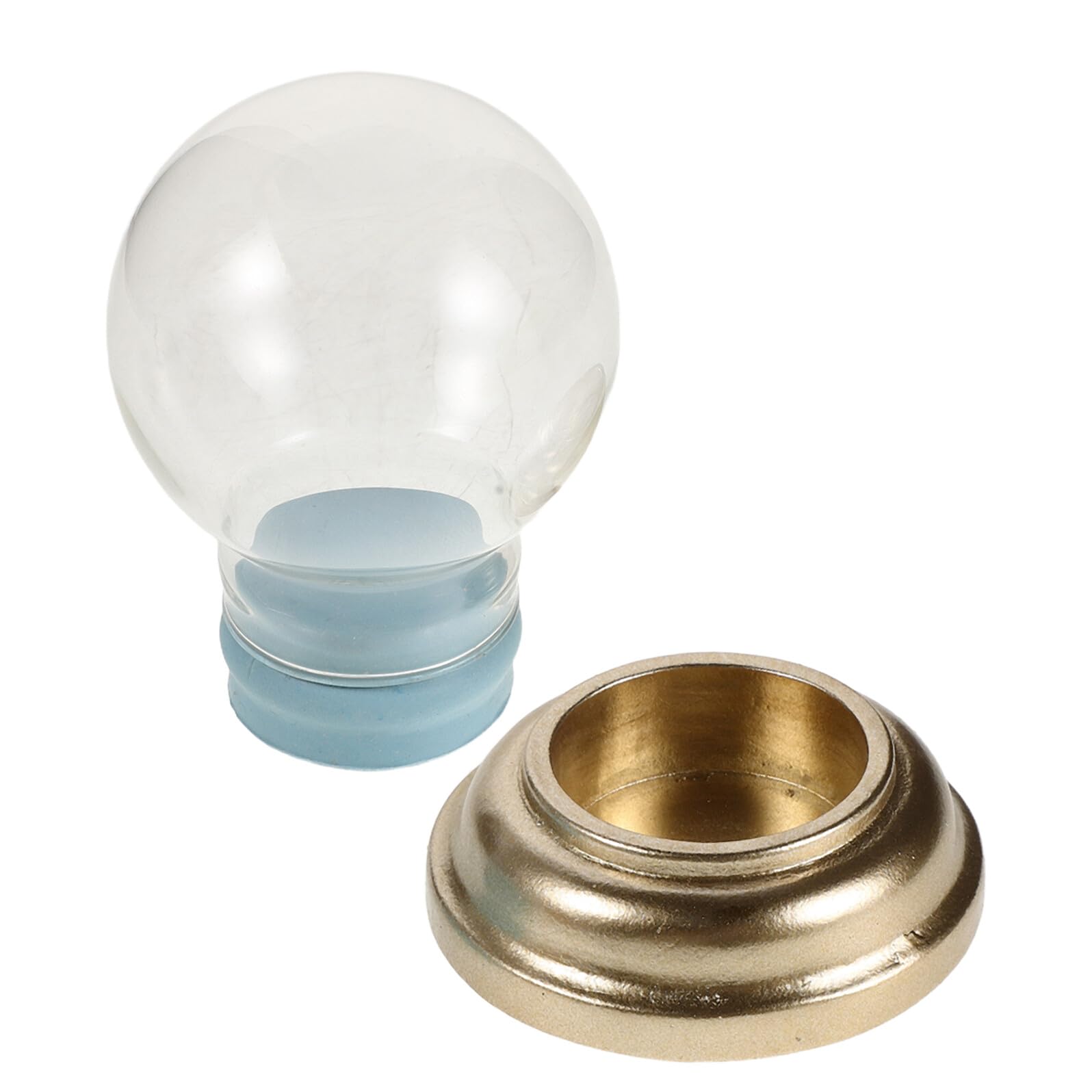 Suministros para Decoración con Globo de Vidrio Transparente y Soporte Dorado