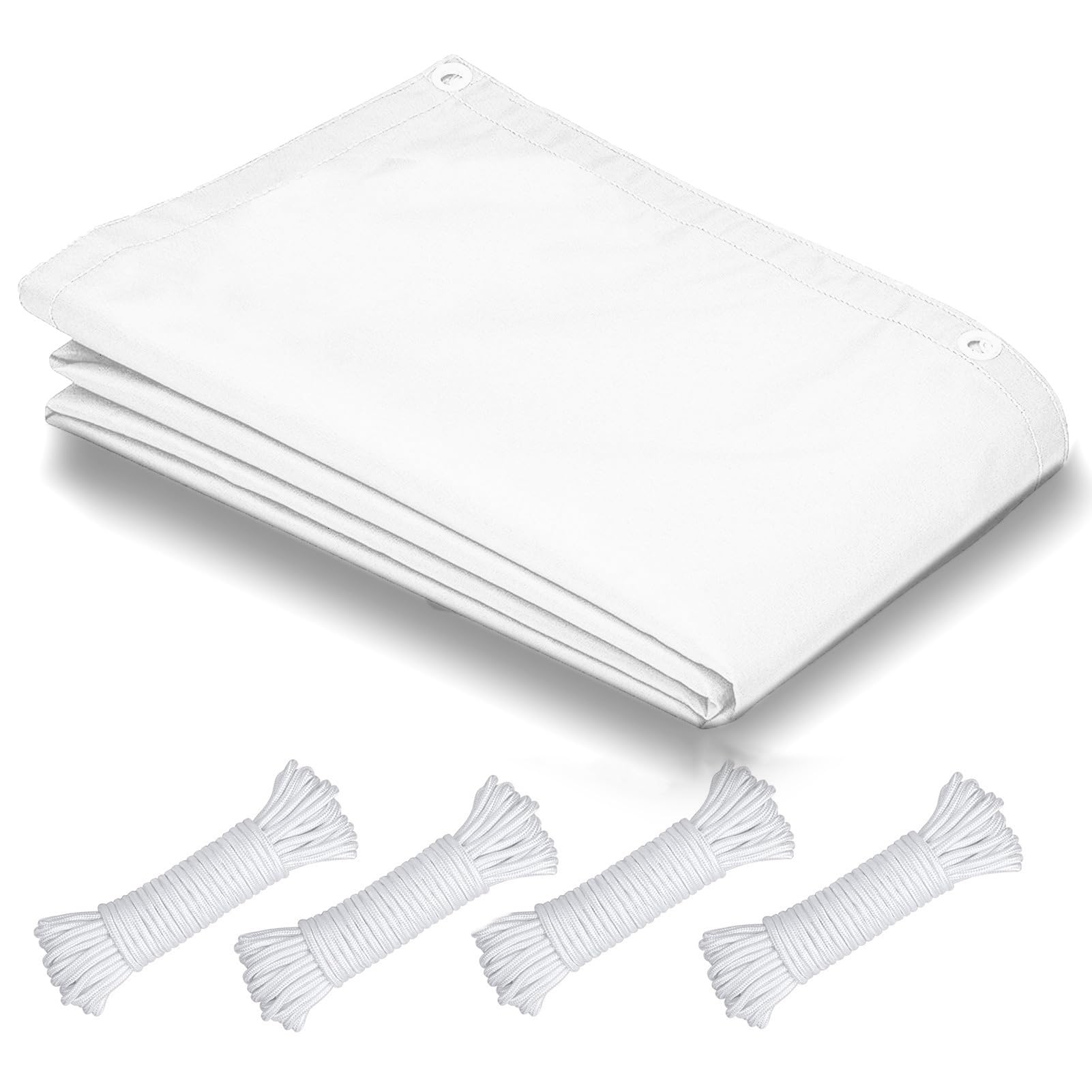 Sonnensegel Wasserdicht Rechteckig mit Ösen 90 x 600 cm Garten UV Schattennetz 95% UV Schutz Reißfestes Polyester-Gewebe für Pflanze Pergola Zaun Balkon Außen Hof, Weiß