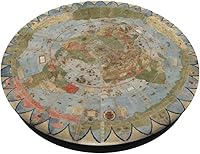 Vista 2 de Urbano Monte Flat Earth Map Mapa de Mundi Atlas Cartografía PopSockets PopGrip intercambiables