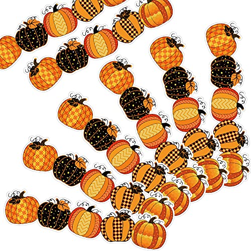 40 Pieces Halloween Thanksgiving Pumpkin Bulletin Board Borders Trim Autumn Pumpkin Die Cut Borders Trim Fall Bulletin Borders for Home Sweet Classroom (Novel Style)