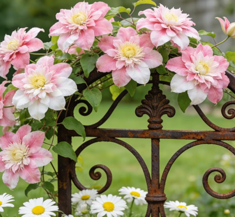 Clematis Montana Rhizomes/Climbing Plant Clematis Plants Outdoor/Garden Fence/wall/Iron gate/Tree/Trellis Decoration/that Grow Fast/Golden Jade Carving-15 Rhizomes-J