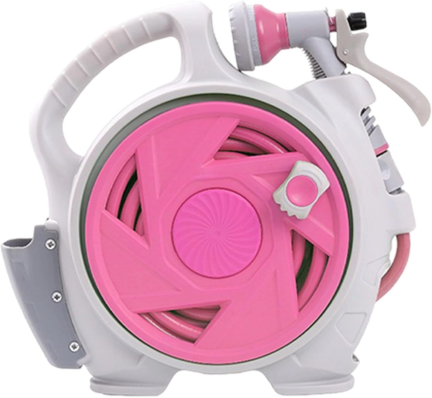 ガーデンホースリールカート 水道管カート 使いやすく省スペース 家庭用ガーデン散水ホースリールセット, ピンク