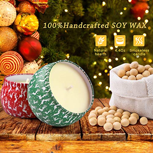 Jxdlsq Christmas Scented Candles Gifts Set For Women,Aromatherapy Candles For Home Scented,4.4Oz Soy Wax Jar Candle For Xmas,Brithday Gifts | Christmas Cookie | Apple Fragrance #TOP2